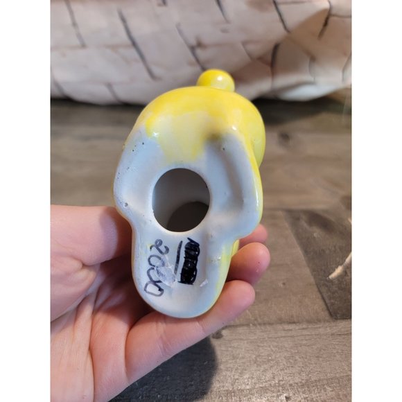 vintage Ceramic yellow bunny rabbit Decor figure polka - Picture 5 of 6